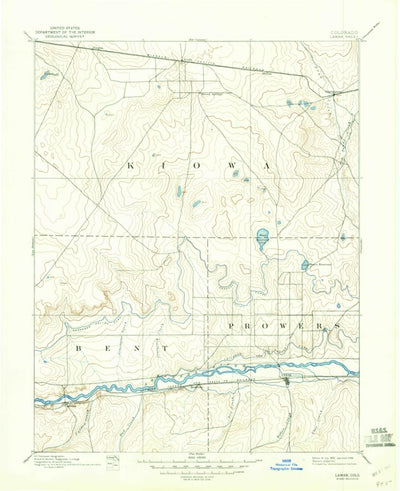 United States Geological Survey Lamar, CO (1892, 125000-Scale) digital map