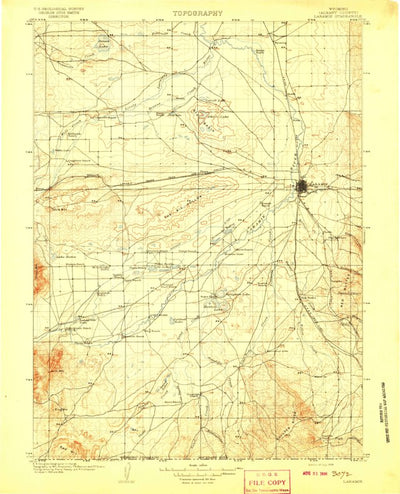 United States Geological Survey Laramie, WY (1908, 125000-Scale) digital map