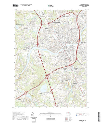 United States Geological Survey Lawrence, MA (2021, 24000-Scale) digital map