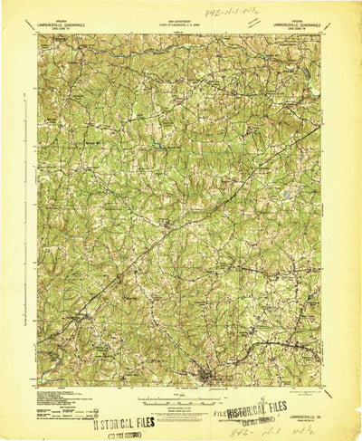 United States Geological Survey Lawrenceville, VA (1942, 62500-Scale) digital map