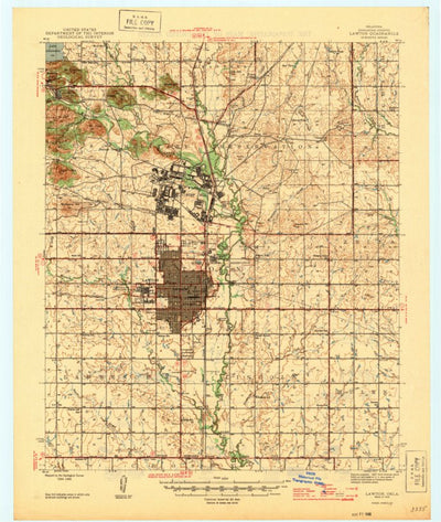 United States Geological Survey Lawton, OK (1946, 62500-Scale) digital map