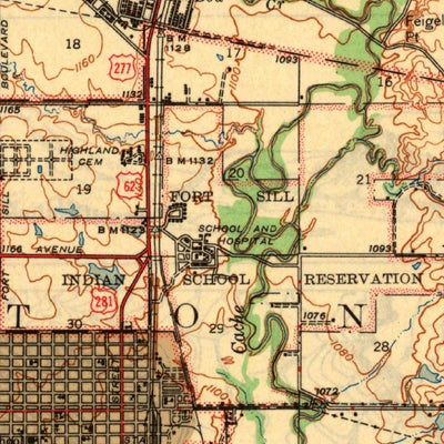 United States Geological Survey Lawton, OK (1946, 62500-Scale) digital map