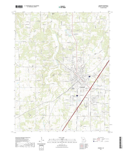 United States Geological Survey Lebanon, MO (2021, 24000-Scale) digital map