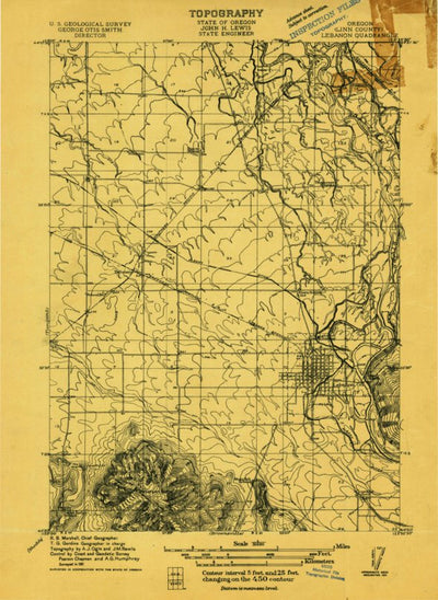 United States Geological Survey Lebanon, OR (1911, 31680-Scale) digital map