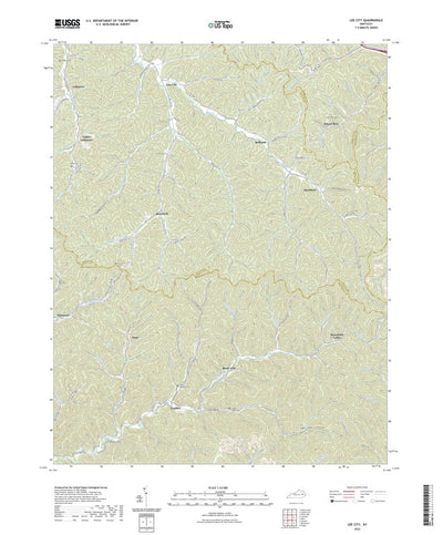 United States Geological Survey Lee City, KY (2022, 24000-Scale) digital map