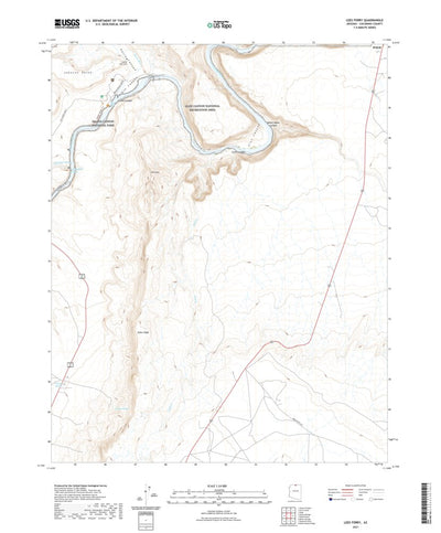 United States Geological Survey Lees Ferry, AZ (2021, 24000-Scale) digital map