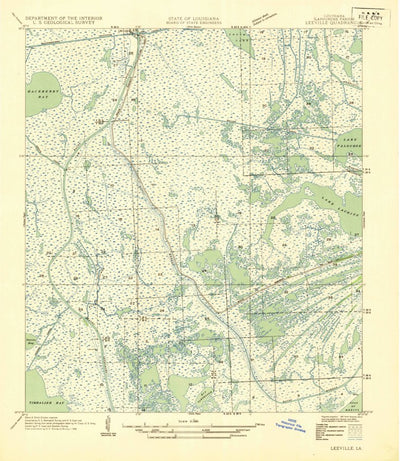 United States Geological Survey Leeville, LA (1935, 31680-Scale) digital map