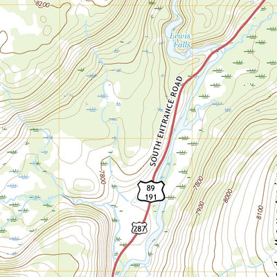 United States Geological Survey Lewis Falls, WY (2021, 24000-Scale) digital map