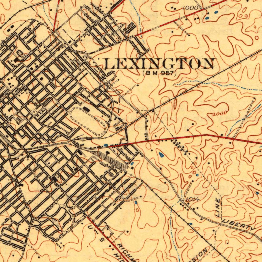 Lexington, KY (1929, 62500-Scale) Map by United States Geological