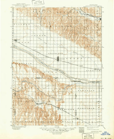 United States Geological Survey Lexington, NE (1899, 125000-Scale) digital map