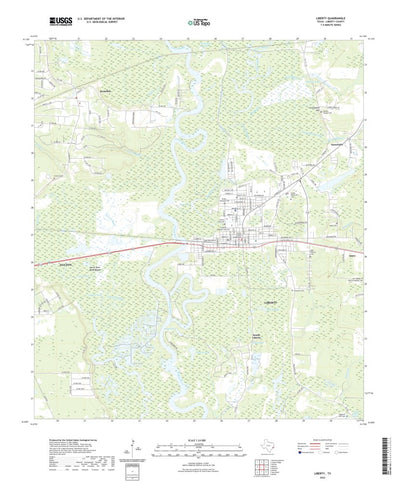 United States Geological Survey Liberty, TX (2022, 24000-Scale) digital map