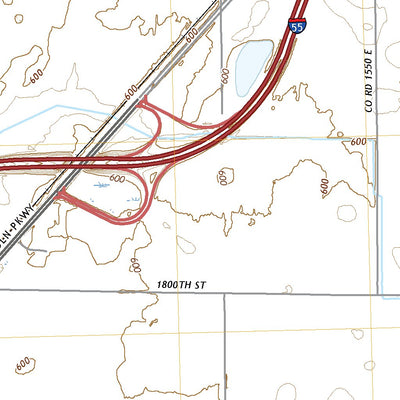 United States Geological Survey Lincoln East, IL (2021, 24000-Scale) digital map