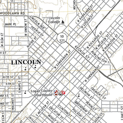 United States Geological Survey Lincoln East, IL (2021, 24000-Scale) digital map