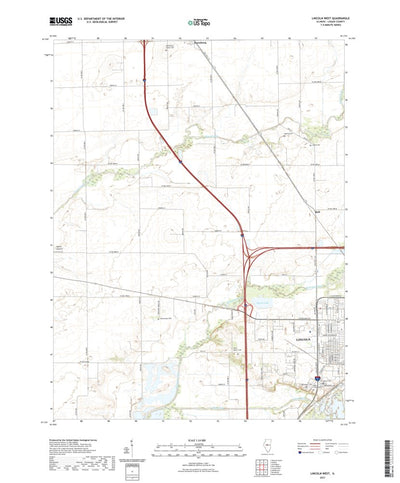 United States Geological Survey Lincoln West, IL (2021, 24000-Scale) digital map