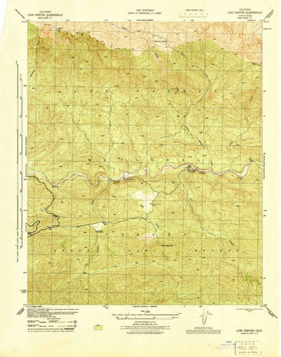 United States Geological Survey Lion Canyon, CA (1944, 31680-Scale) digital map