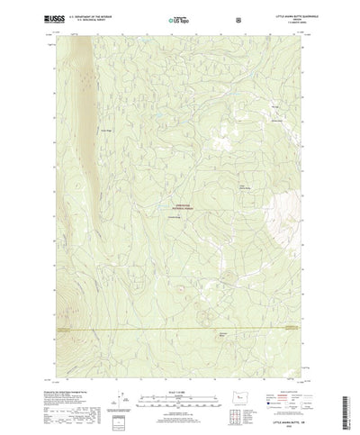 United States Geological Survey Little Akawa Butte, OR (2020, 24000-Scale) digital map
