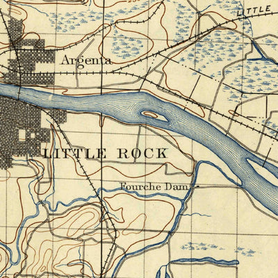 United States Geological Survey Little Rock, AR (1893, 125000-Scale) digital map