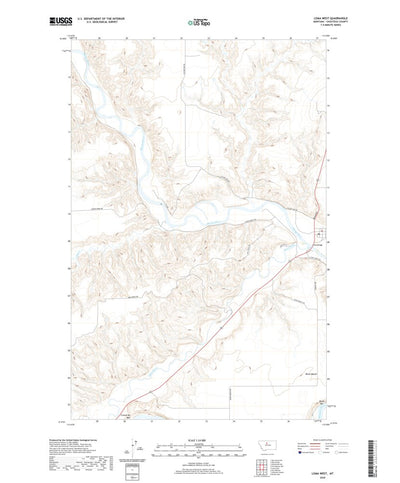 United States Geological Survey Loma West, MT (2020, 24000-Scale) digital map