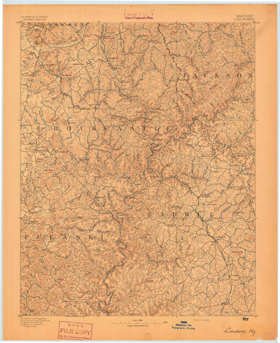 United States Geological Survey London, KY (1893, 125000-Scale) digital map