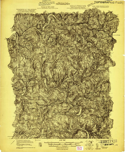 United States Geological Survey Long Eddy, NY-PA (1921, 48000-Scale) digital map