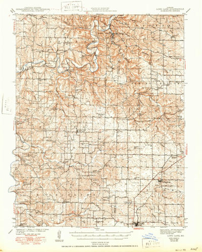 United States Geological Survey Long Lane, MO (1942, 62500-Scale) digital map