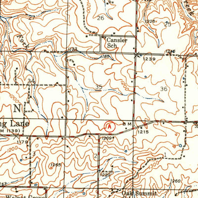 United States Geological Survey Long Lane, MO (1942, 62500-Scale) digital map
