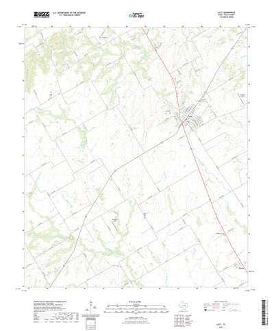 United States Geological Survey Lott, TX (2022, 24000-Scale) digital map