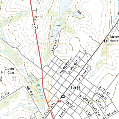 United States Geological Survey Lott, TX (2022, 24000-Scale) digital map