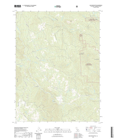 United States Geological Survey Mad River Buttes, CA (2022, 24000-Scale) digital map