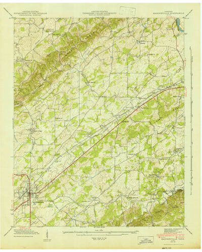 United States Geological Survey Madisonville, TN (1941, 24000-Scale) digital map