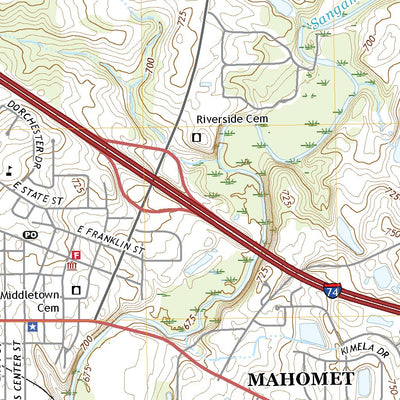 United States Geological Survey Mahomet, IL (2021, 24000-Scale) digital map