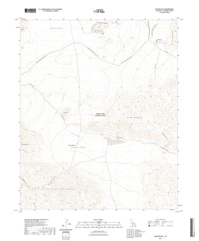 United States Geological Survey Malapai Hill, CA (2021, 24000-Scale) digital map