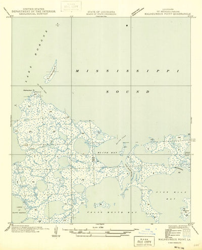 United States Geological Survey Malheureux Point, LA (1946, 31680-Scale) digital map