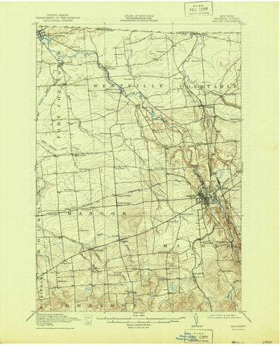 United States Geological Survey Malone, NY (1917, 62500-Scale) digital map