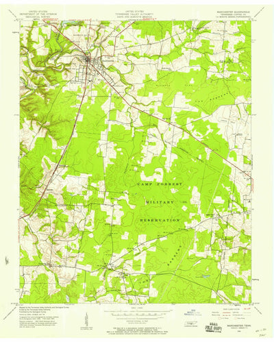 United States Geological Survey Manchester, TN (1941, 24000-Scale) digital map