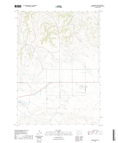 United States Geological Survey Manderson SW, SD (2021, 24000-Scale) digital map