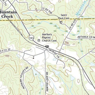 United States Geological Survey Marbury, AL (2020, 24000-Scale) digital map