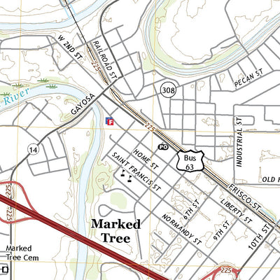 United States Geological Survey Marked Tree, AR (2020, 24000-Scale) digital map