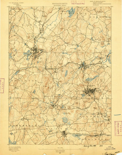 United States Geological Survey Marlborough, MA (1889, 62500-Scale) digital map