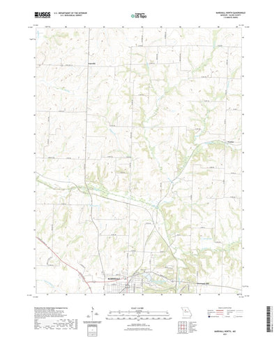 United States Geological Survey Marshall North, MO (2021, 24000-Scale) digital map