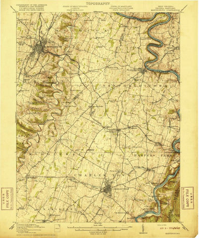 United States Geological Survey Martinsburg, WV-MD-VA (1916, 62500-Scale) digital map