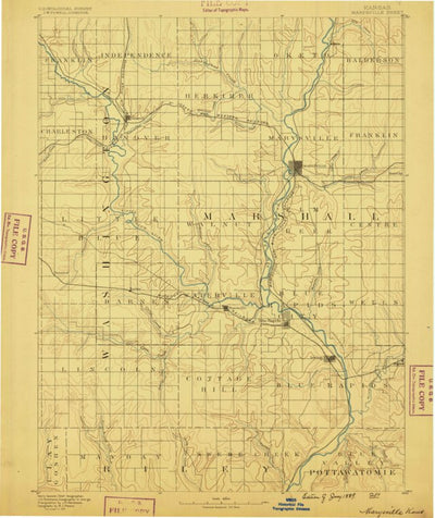 United States Geological Survey Marysville, KS (1889, 125000-Scale) digital map