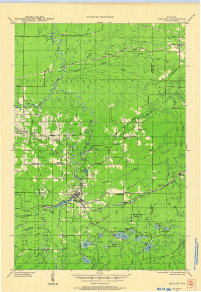 United States Geological Survey Mellen, WI (1942, 48000-Scale) digital map
