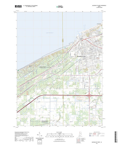 United States Geological Survey Michigan City West, IN (2022, 24000-Scale) digital map