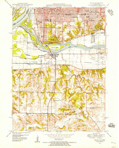 United States Geological Survey Milan, IL-IA (1948, 24000-Scale) digital map