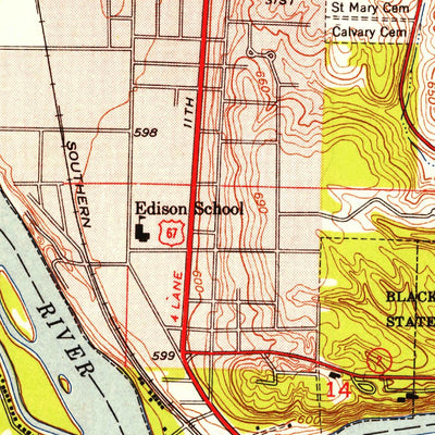 United States Geological Survey Milan, IL-IA (1948, 24000-Scale) digital map