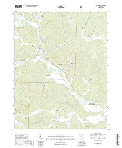 United States Geological Survey Mill Spring, MO (2021, 24000-Scale) digital map