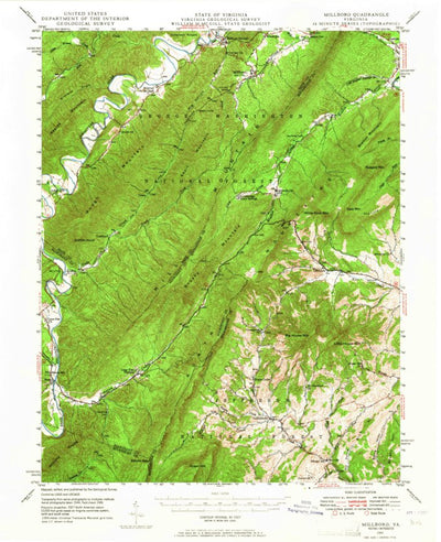 United States Geological Survey Millboro, VA (1946, 62500-Scale) digital map