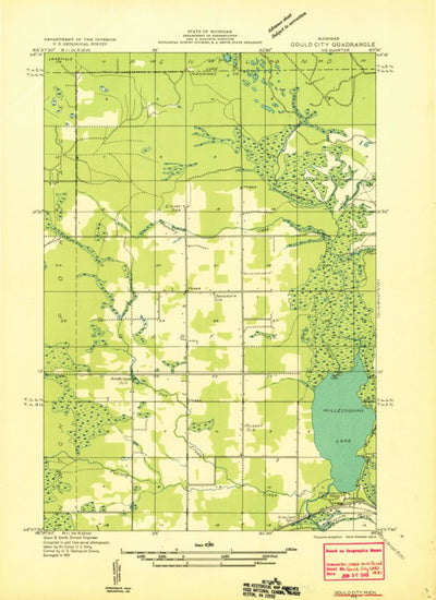 United States Geological Survey Millecoquins, MI (1931, 31680-Scale) digital map