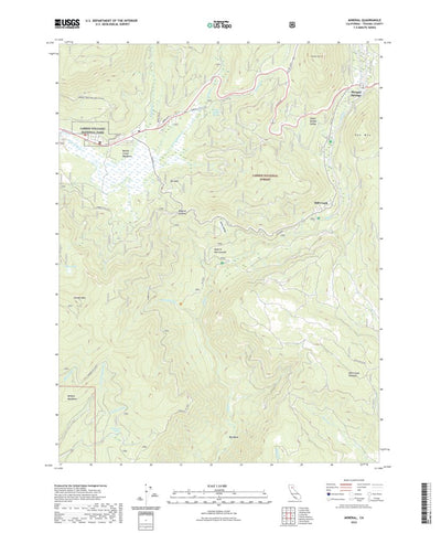 United States Geological Survey Mineral, CA (2022, 24000-Scale) digital map